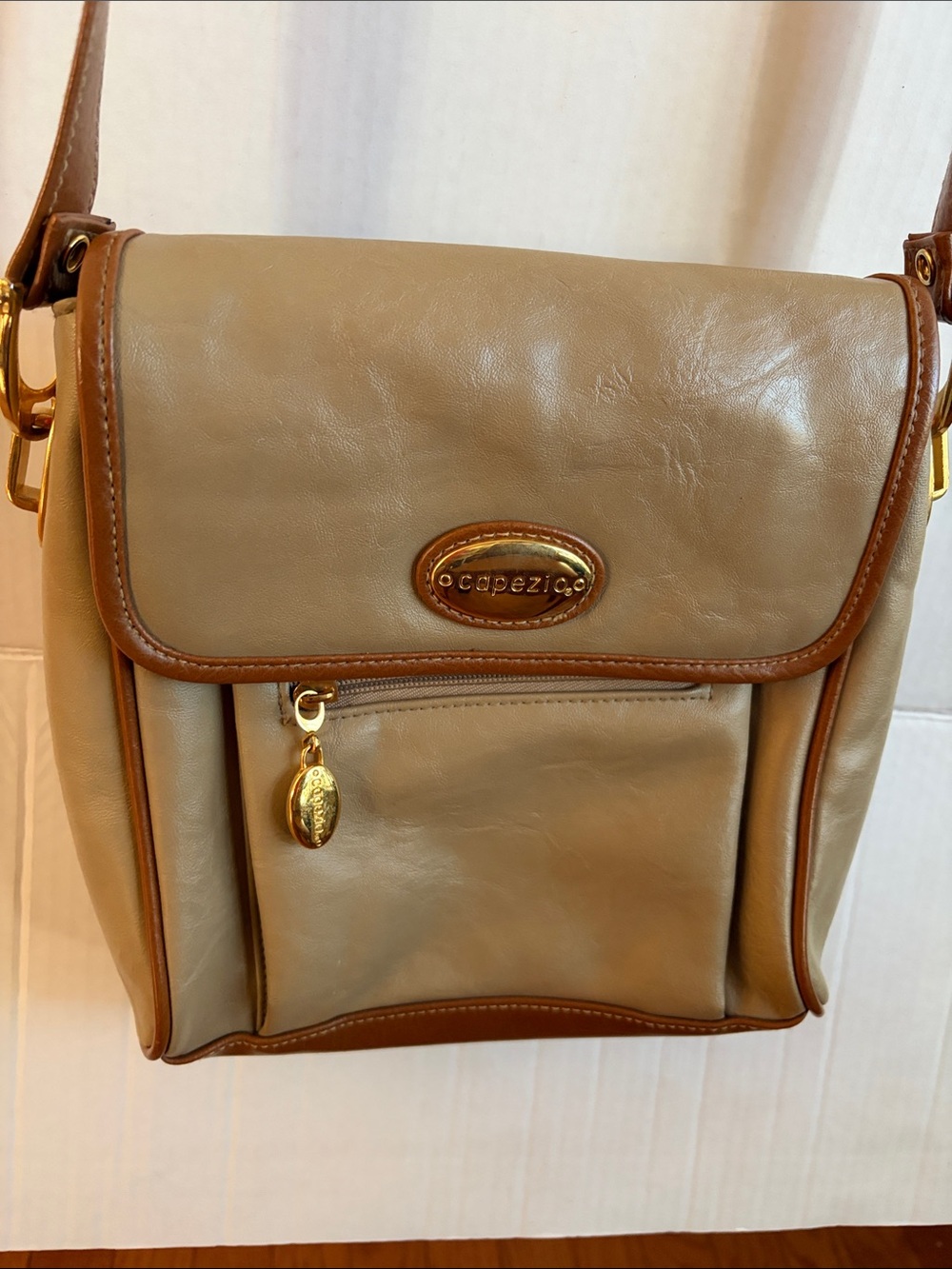 Capezio Tan & Brown Crossbody Shoulder Bag